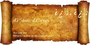 Édes Áron névjegykártya
