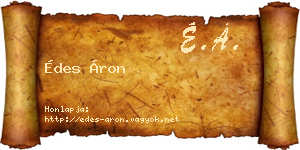 Édes Áron névjegykártya